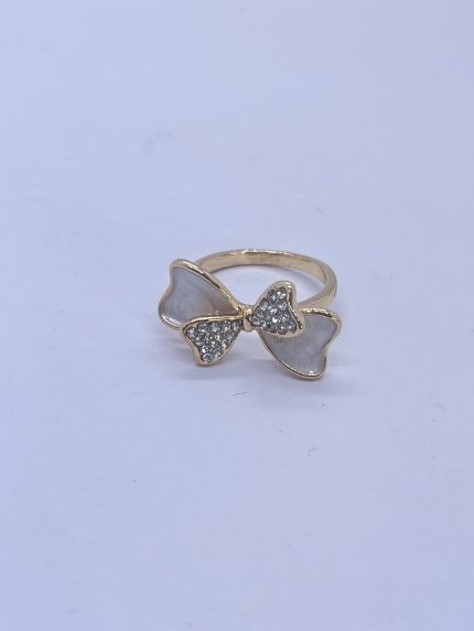anillo de lazo con piedras esmaltado